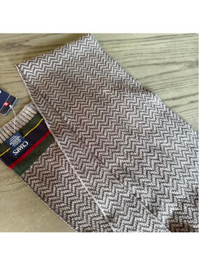 Men's Chaps Scarf Grey Green Striped Knit